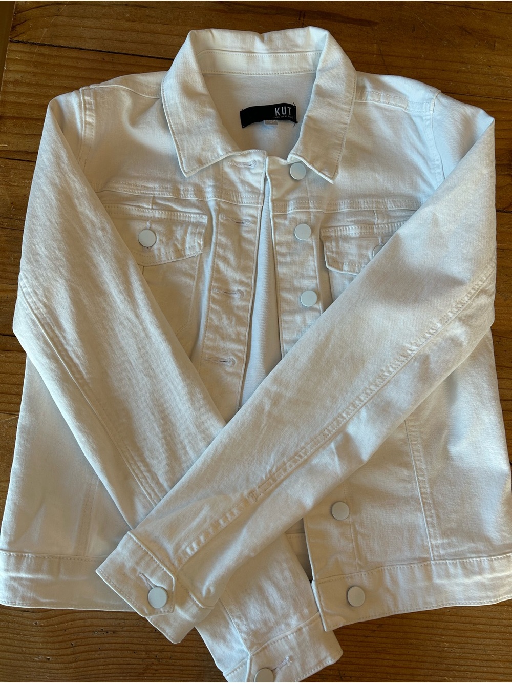 Kut from the Kloth Amelia White Denim Jacket - Small